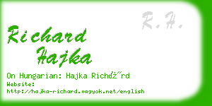 richard hajka business card
